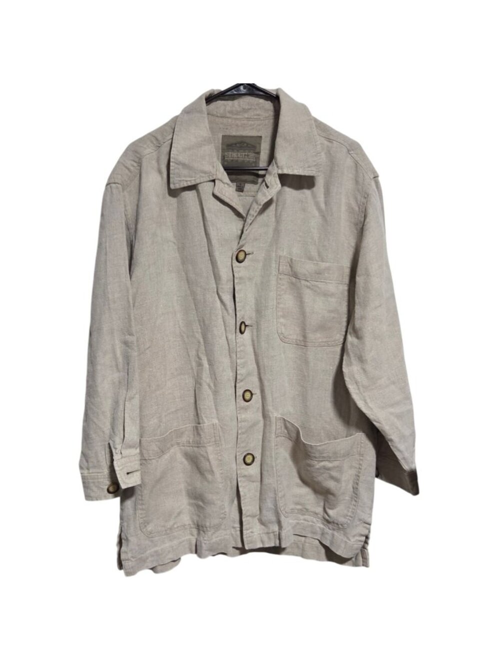 Structure Life Collezioni Linen Jacket Size Small Beige Button Up Lightweight